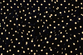 Black with Stone Spots Printed Chiffon