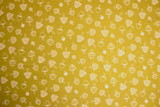 Woodland Toadstools on Mustard Yellow Printed Cotton
