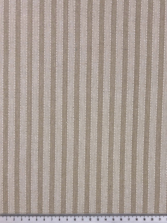Neutral Tones Stitched Mini Striped Linen Cotton Blend