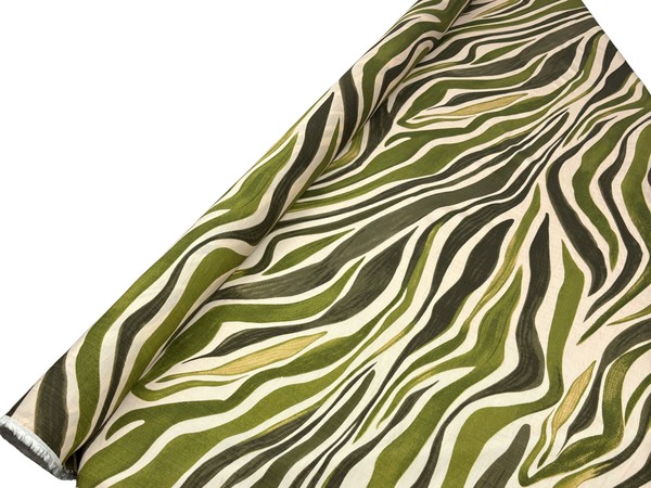 Zebra Print in Greens Printed Bamboo Cotton Blend