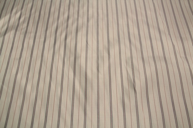 Orange & Grey Thin Stripes on Cream Polyester Lining