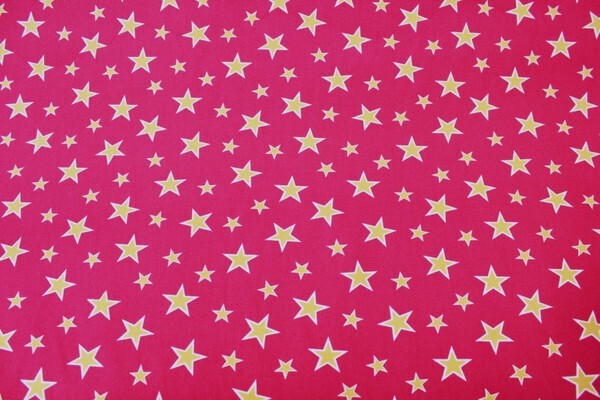 Bright Stars on Pink Printed Canvas