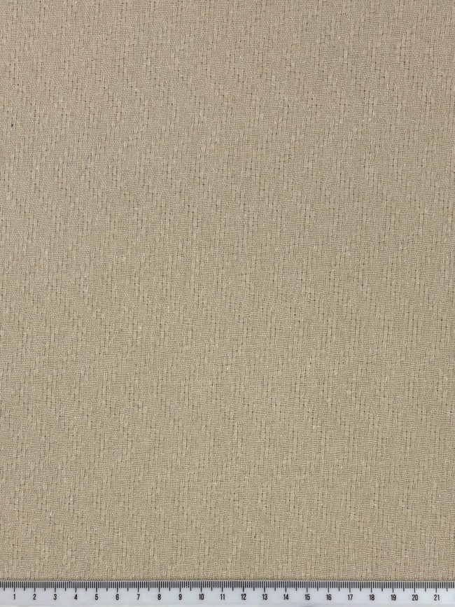 Light Sand Chevron Stitched Textured Linen Cotton Blend