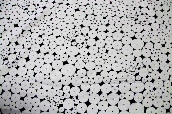 White on Black Circles Printed Cotton