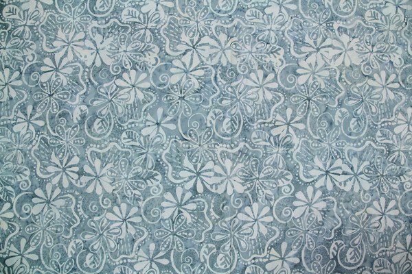 Ice Batik Floral on Blue/Grey Toned Cotton