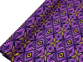 Purple, Pink & Gold Diamond Pacific Island Cotton Dobby