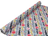 Multi Diagonal Floral with Metallic Silver