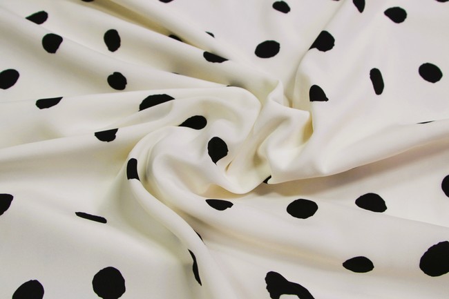 Black Splodges on Cream Light-Weight Polyester