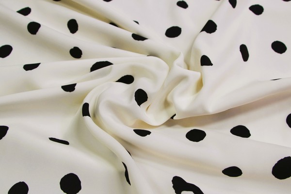Black Splodges on Cream Light-Weight Polyester