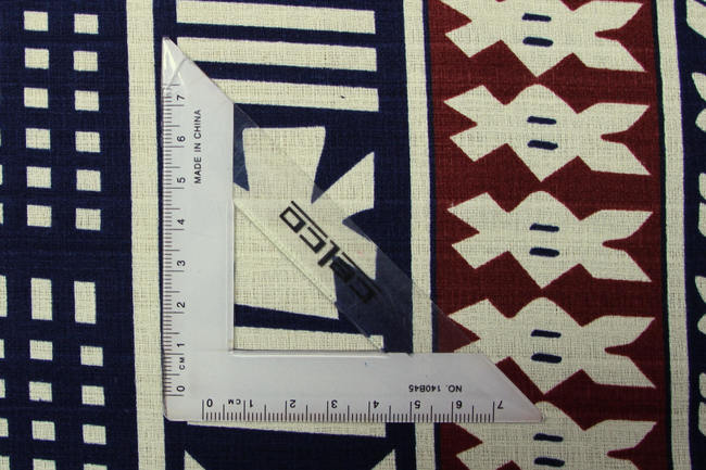 Navy & Cocoa on Cream Pasifika Dobby