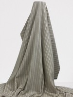 Off White & Black Stitched Stripes on Light Beige Linen Cotton Blend