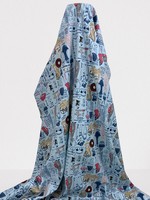 Dressmaking on Blue Printed Cotton