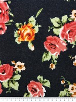 Soft Roses Printed Linen Blend