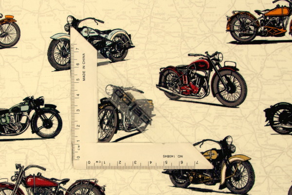 Live to Ride Motocycles on Road Map Premium Printed Cotton