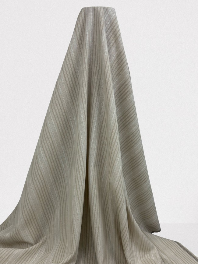 Neutral Tones Multi Striped Linen Cotton Blend