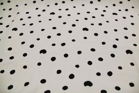 Black Splodges on Cream Light-Weight Polyester