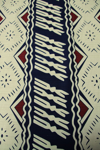 Navy & Cocoa on Cream Pasifika Dobby