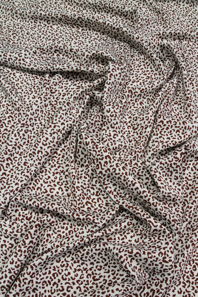 Mini Leopard Print on Ivory Rayon