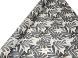 Charcoal Grey Tones Palm Leaves on Ivory Printed Bamboo Cotton Blend