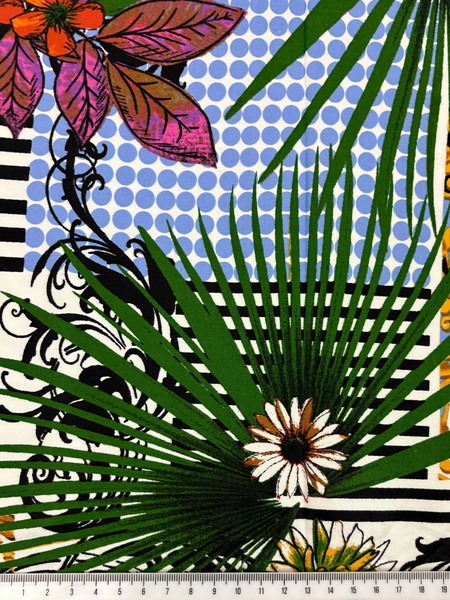 Tropical Palms Stretch Cotton