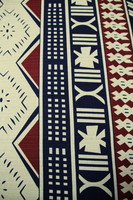 Navy & Cocoa on Cream Pasifika Dobby