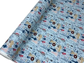 Dressmaking on Blue Printed Cotton