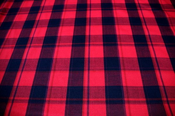 Red & Black Checked Soft Touch Poly-Viscose