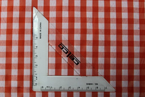 Orange & White Gingham Polyester