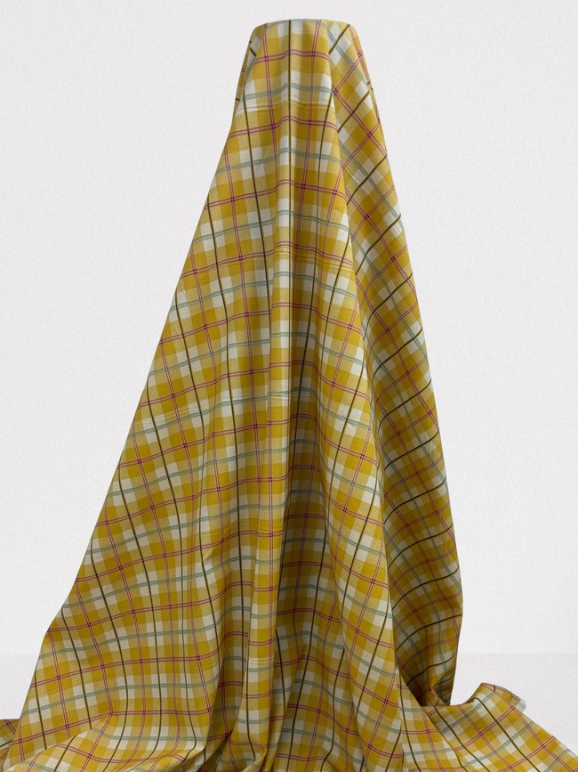 Mustard Tarten Polished Cotton