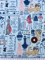 Dressmaking on Blue Printed Cotton