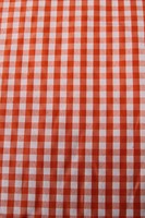 Orange & White Gingham Polyester