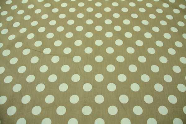 White Spots on Beige Printed Cotton