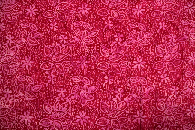 Pink Batik Floral on Raspberry Toned Cotton