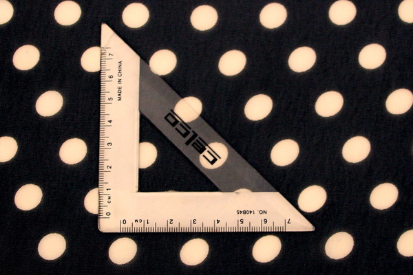 Black with Large Ivory Spots Printed Chiffon