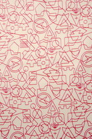 Lolly Pink Shapes on White Printed Cotton