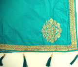 Peacock Embroidered Saree with Tassels