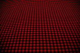 Deep Red & Black Mini Checked Wool Blend