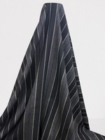 Charcoal, Tan & Neutral on Black Multi Stripe Linen Cotton Blend