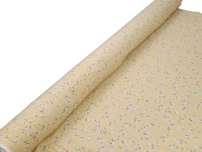 * SPECIAL * Mini Flowers on Buttermilk Crinkle Rayon