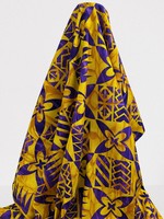 Purple & Yellow Tile Pacific Island Cotton Dobby