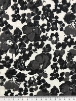 Black & White Floral Printed Cotton Voile