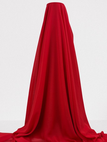 Pill Box Red Plain Chiffon