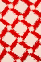 White Fringed Diamonds on Burnt Orange Cotton Voile