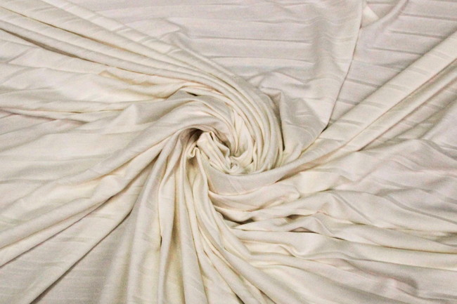 Cream Pleated Viscose Knit 
