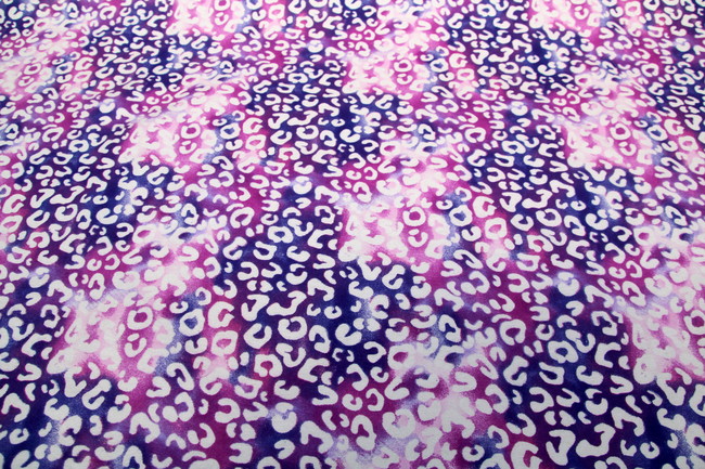 Purple Toned Leopard Printed Flannelette 