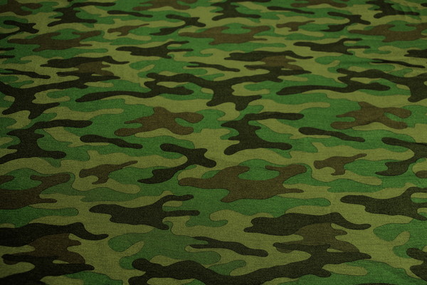 Green Camo Unbrushed Polycotton Knit New Image