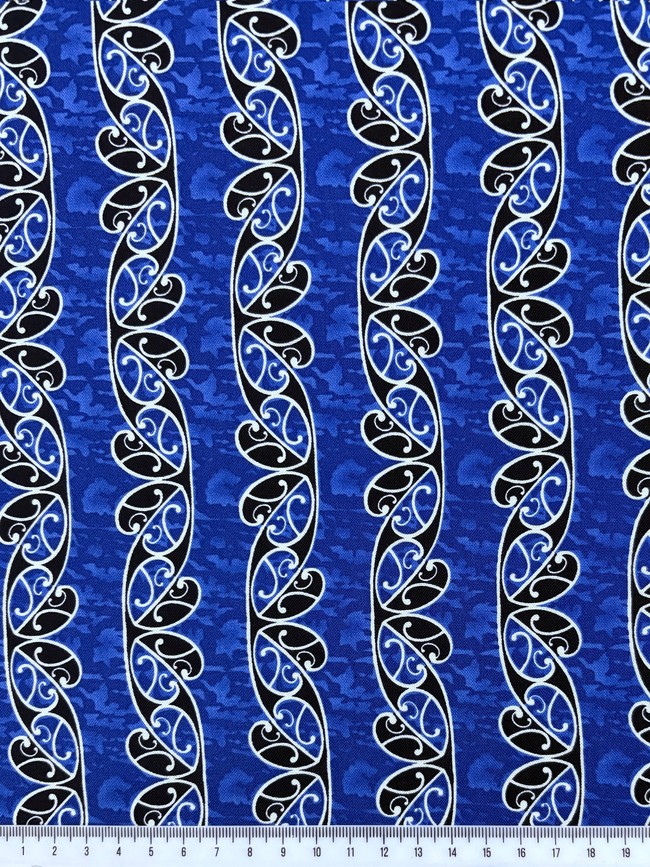 Blue Koru Design Kiwiana Cotton