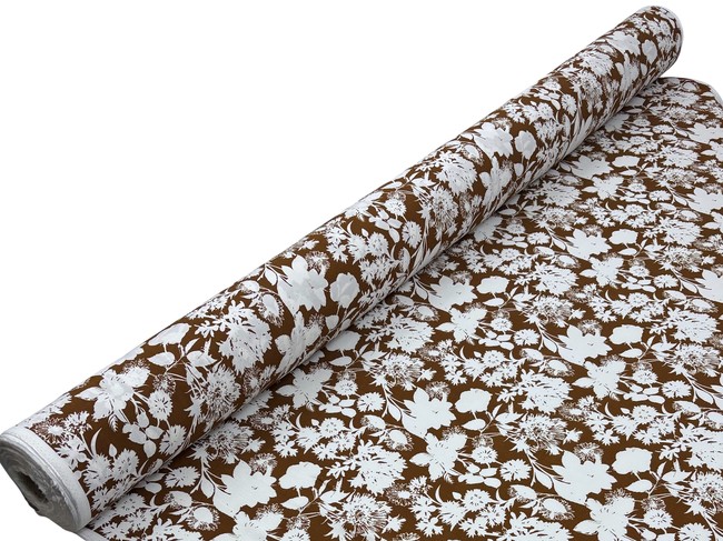 Floral on Brown Rayon