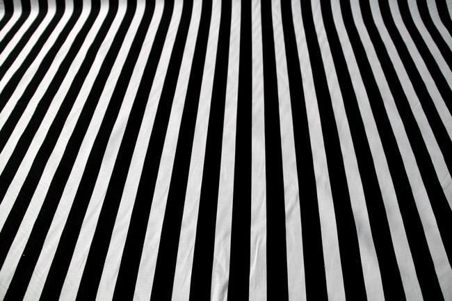 Black & White Striped Printed Cotton