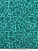 Teal Bubbles on Printed Cotton